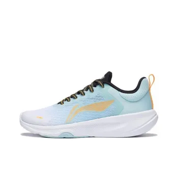 LiNing Lan Guang Anti Slip And Wear Resistant Breathable Low Top Badminton Shoes Men's Blue White Orange