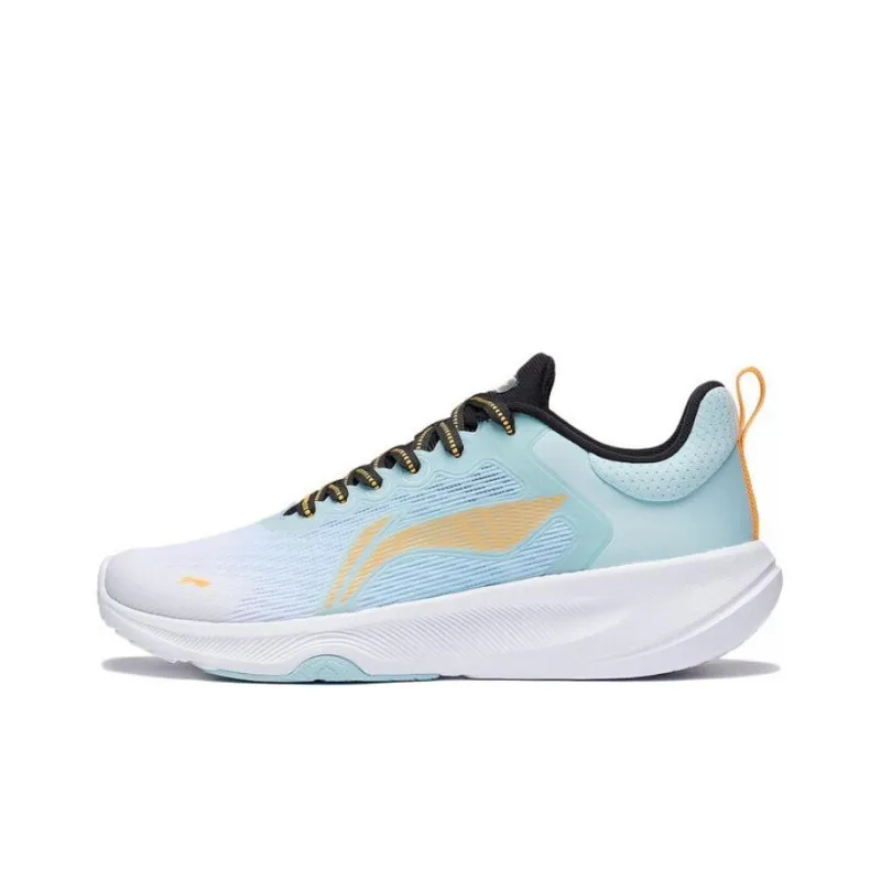 LiNing Lan Guang Anti Slip And Wear Resistant Breathable Low Top Badminton Shoes Men's Blue White Orange-0