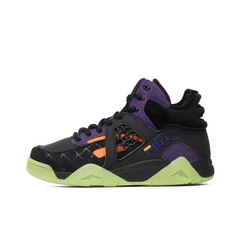 FILA FUSION Cage Vintage Basketball Shoes Women's Mid Top Black/Purple/Green