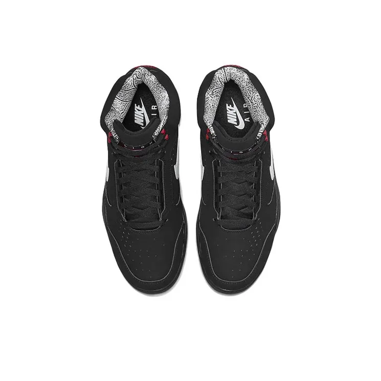 Nike Air Flight Lite Ii Mid Black White Varsity Red-3