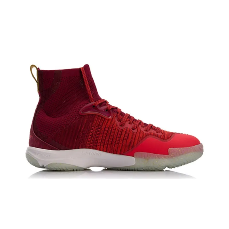 LiNing Ranger II Chameleon 2 Shock Absorbers Rebound High Top Badminton Shoes Unisex LINING Red-1