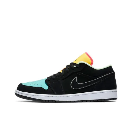 Jordan 1 Low Black Aurora Green Laser Orange