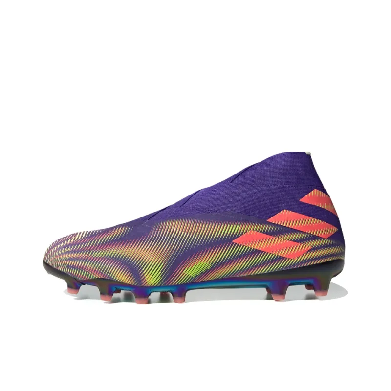 Adidas Nemeziz AG Rubber Short Studs Anti Slip Wear Resistant Soccer Shoes Men's Purple Pink-0