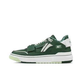1807 x LiNing Rookie Anti Slip Wear Resistant Low Top Vintage Basketball Shoes Men's Green
