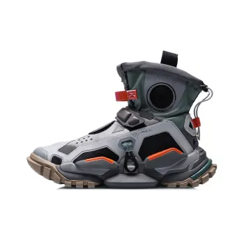LiNing Reburn 2.0 Hi Dw High Top Vintage Basketball Shoes Unisex Gray
