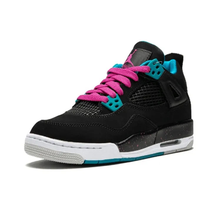 Jordan 4 Retro Black Vivid Pink Dynamic Blue GS-2