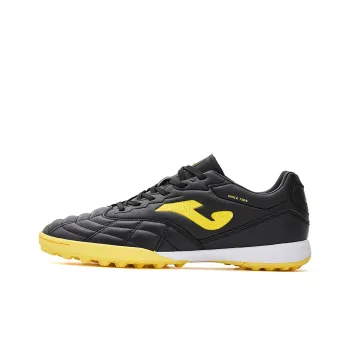 Joma Liga T1 Tf TF Rubber Broken Studs Anti Slip Wear Resistant Soccer Shoes Men's Black Yellow