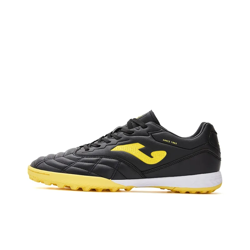 Joma Liga T1 Tf TF Rubber Broken Studs Anti Slip Wear Resistant Soccer Shoes Men's Black Yellow-0