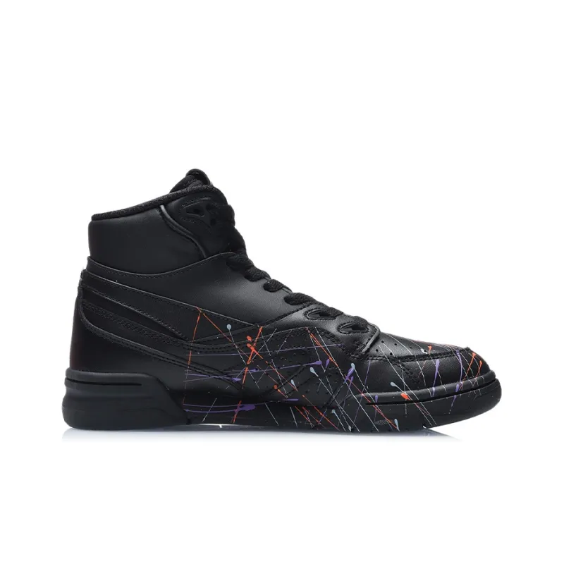 LiNing 937 Deluxe Hi Cushioning Anti Slip And Wear Resistant Rebound High Top Vintage Basketball Shoes Women's Black-1