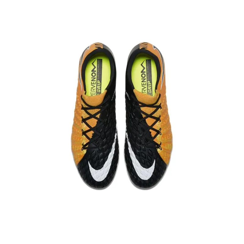 Nike Hypervenom Phantom 3 AG Rubber Short Studs Cushioning Anti-Slip And Wear-Resistant Soccer Shoes Men's Black Yellow-3