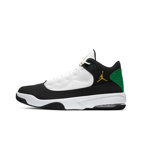 Jordan Max Aura 2 Vintage Basketball Shoes Unisex Mid-Top Black/White/Green