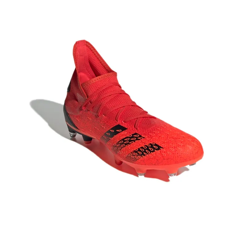 Adidas Predator Freak .3 MG Rubber Short Studs Artificial Ground Slip-Resistant Breathable Soccer Shoes Men's Red Black-2