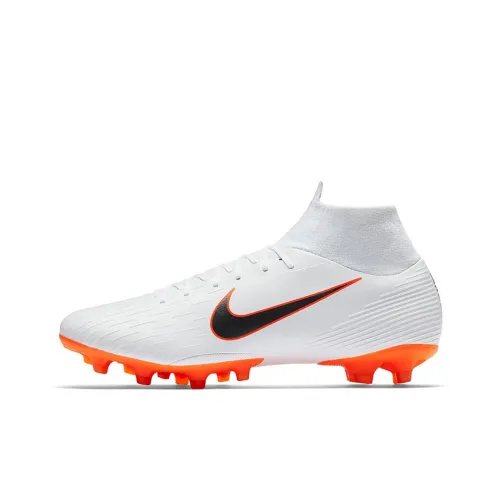 Nike Mercurial Superfly 6 Soccer Shoes Men Mid-Top White/Black/Orange