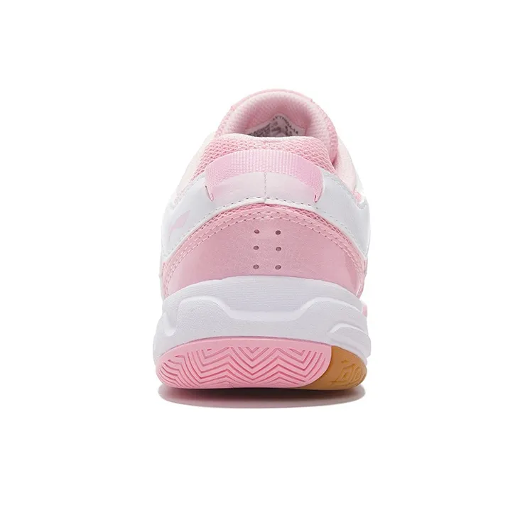 LiNing Cushioning Anti-Slip Wear-Resistant Breathability Low-Top Badminton Shoes Women's White Pink-5
