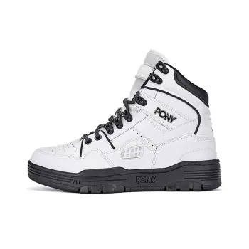 PONY M100 High Top Vintage Basketball Shoes Women's White Black
