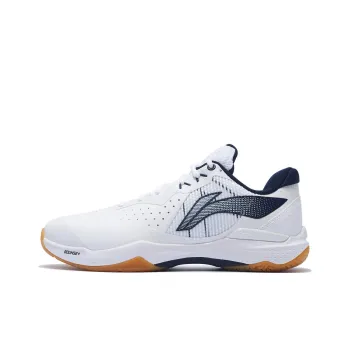 LiNing Thunder Series Cushioned Slip Resistant Abrasion Resistant Breathable Low Top Badminton Shoes Unisex White Black