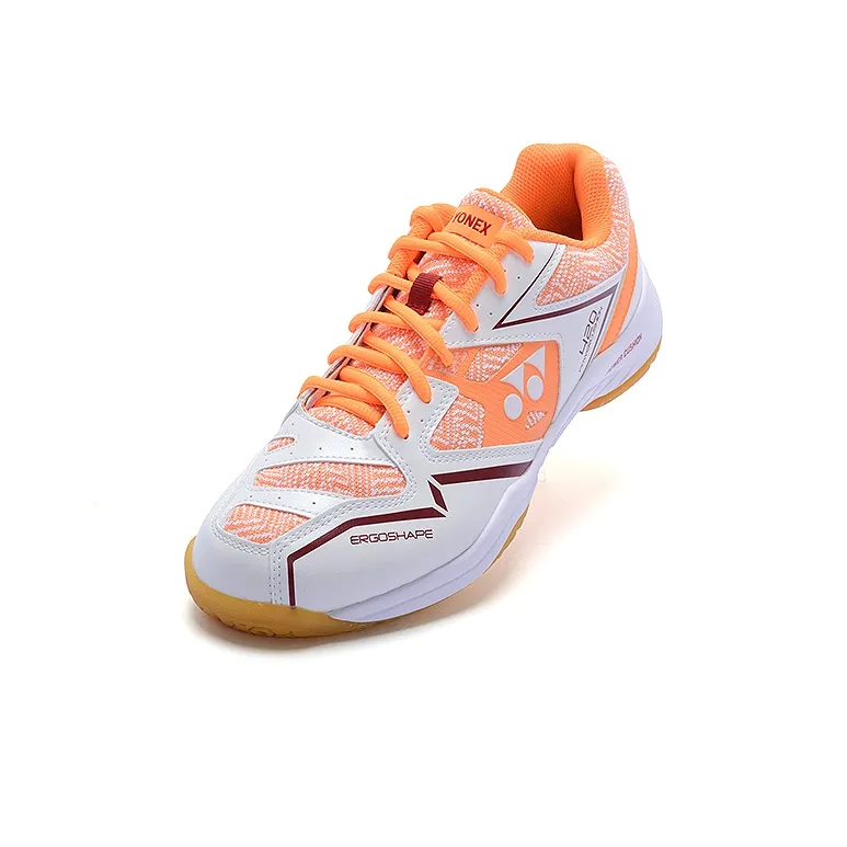 YONEX Lightweight Wear resistant And Non slip Low Top Badminton Shoes Unisex White Orange-1