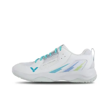 VICTOR Cushioned Slip Resistant Abrasion Resistant Low Top Badminton Shoes Unisex White