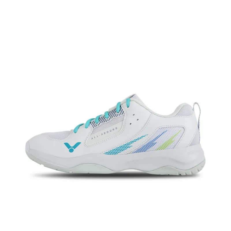 VICTOR Cushioned Slip Resistant Abrasion Resistant Low Top Badminton Shoes Unisex White-0
