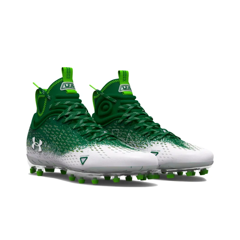 Under Armour FG Firm Ground Slip Resistant, Abrasion Resistant, Breathable Soccer Shoes Men's White Green-2