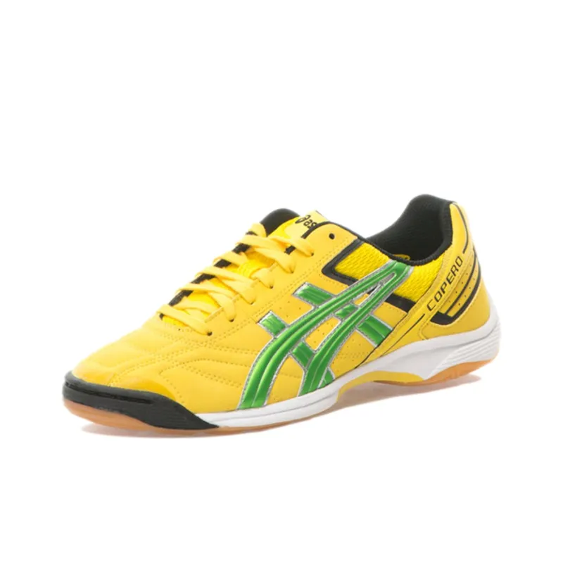 Asics IC/IN Wear-Resistant Soccer Shoes Men's Lemon-2