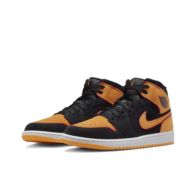 Jordan 1 Mid Fat Tongue Black Orange-2