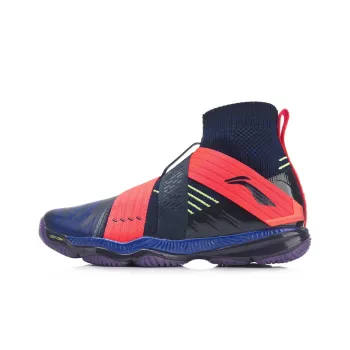LINING Ranger Badminton Shoes Men High-Top Blue/Red
