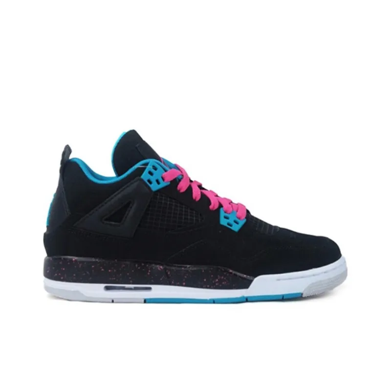 jordan 4 black blue pink