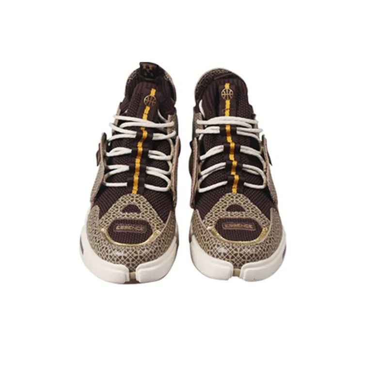 LiNing Essence ACE Cushioning, Slip Resistant, And Abrasion Resistant Mid Top Vintage Basketball Shoes Men's Khaki-1