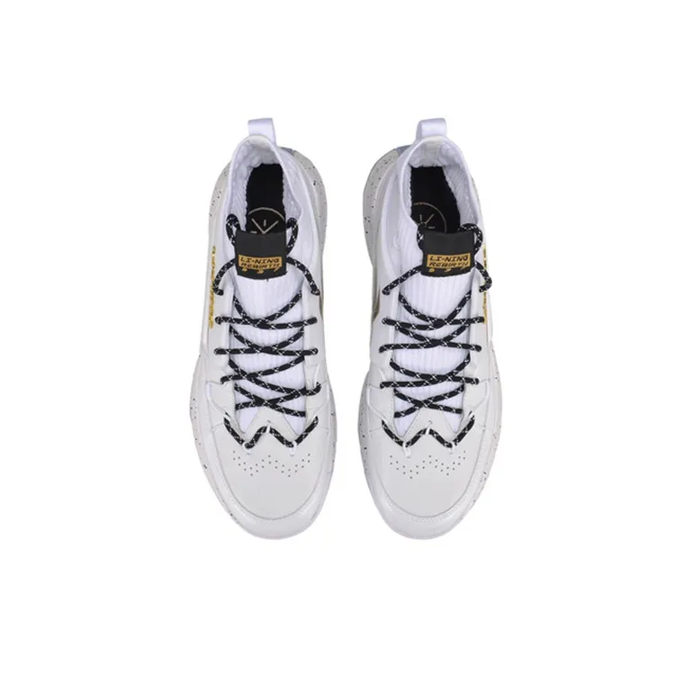 LiNing 937 Rebirth Anti Slip Wear Resistant High Top Vintage Basketball Shoes Standard White-3