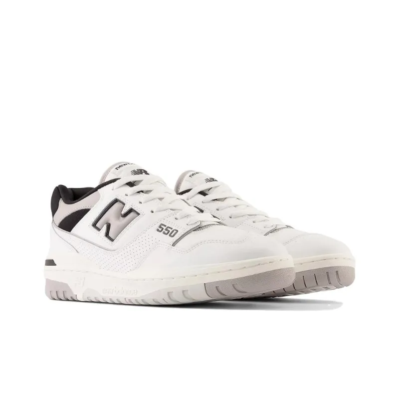 New Balance 550 White Concrete Black-2
