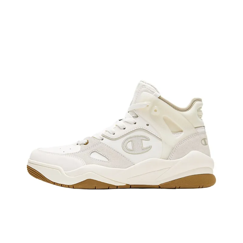 Champion Retro Sports Collection Champ Hoop Mid Mid-Top Vintage Basketball Shoes Men's White Yellow-0