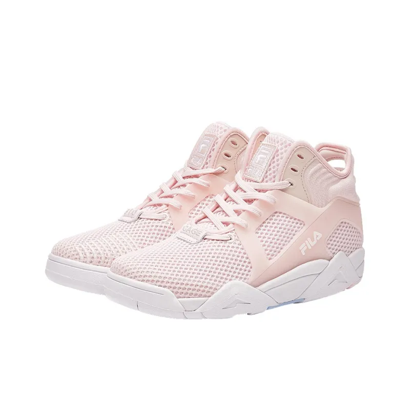 FILA Cage Vintage Basketball Shoes Women's High Top Misty Soft Pink-2