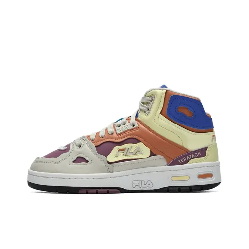 FILA FUSION Teratach Vintage Basketball Shoes Women's Mid-Top Yellow/Blue/Orange