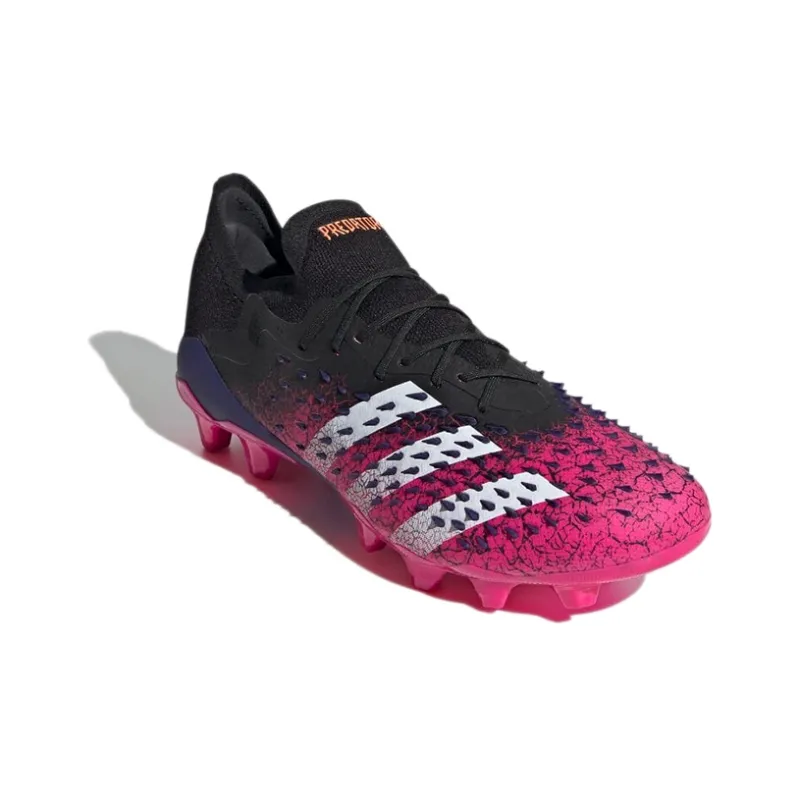 Adidas Predator Freak.1 Low Wear-Resistant Soccer Shoes Men's Black Purple-2