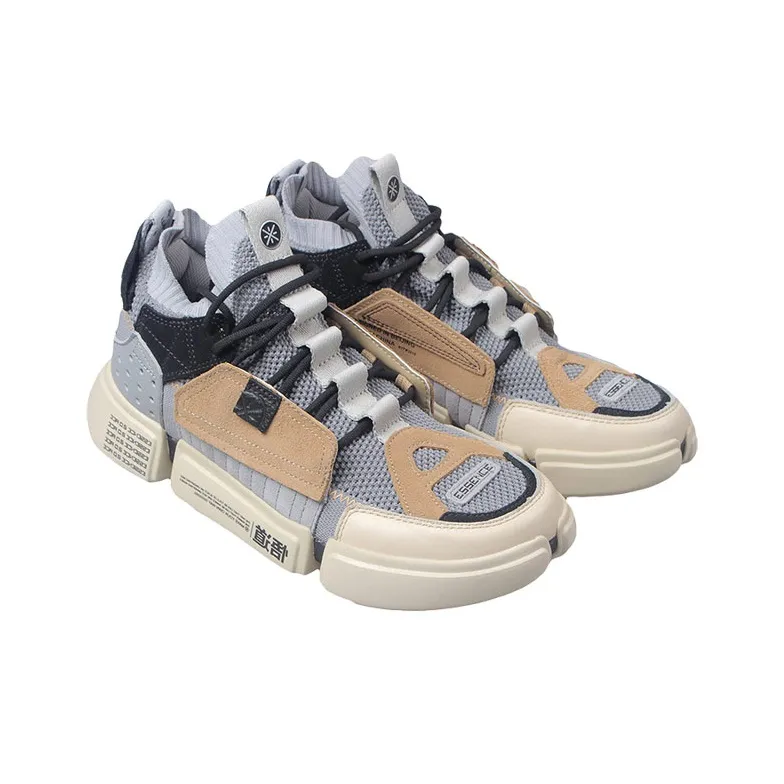 LiNing Essence 2 ACE Anti Slip Wear Resistant Mid Top Basketball Shoes Men's Gray-2