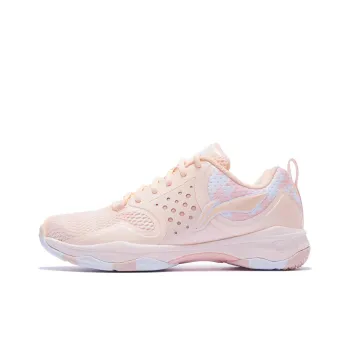 LINING Badminton Shoes Women's Low Top Neon Orange Pink/Standard White