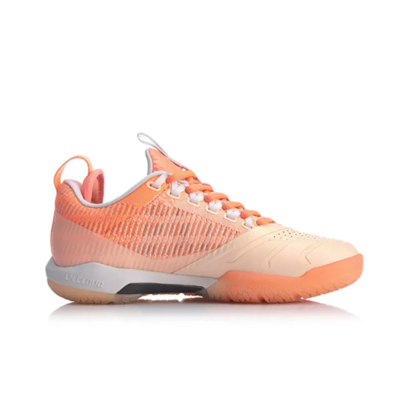 LiNing Cool Shark 2 Cushioning And Breathable Low Top Badminton Shoes Women's Neon Orange Pink-1