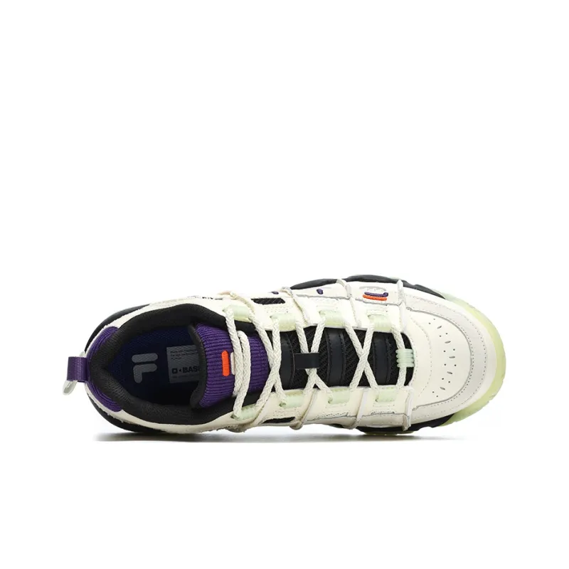 FILA FUSION BARRICADE Low Top Vintage Basketball Shoes Men's White Purple-2