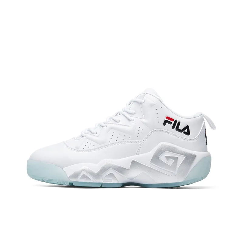 FILA MB1 Cushioning Slip Resistant And Abrasion Resistant High Top Vintage Basketball Shoes Women's White-0