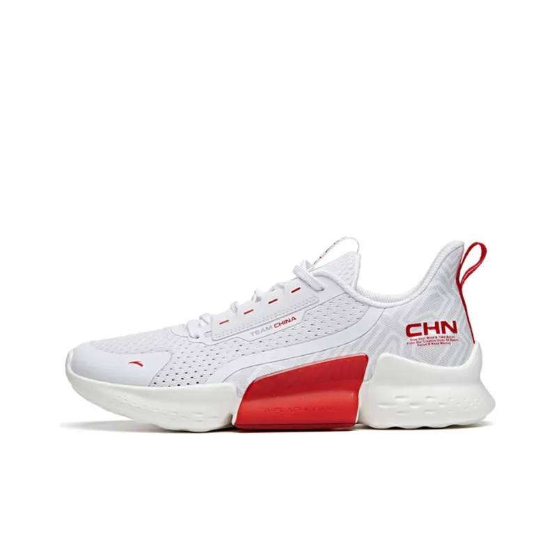 Anta Variety Training Collection Shock Absorbers With Slip Resistant Features Low Top Training Shoes Men's White Red-0
