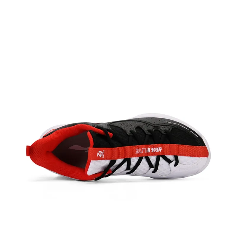 LiNing Battle Halberd Ⅲ LITE Cushioning Rebound Badminton Shoes Unisex Black White Red-2