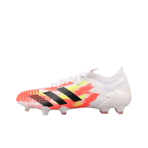 Adidas PREDATOR Series Soccer Shoes Men Low-Top White/Black/Bright Pink Fluorescent