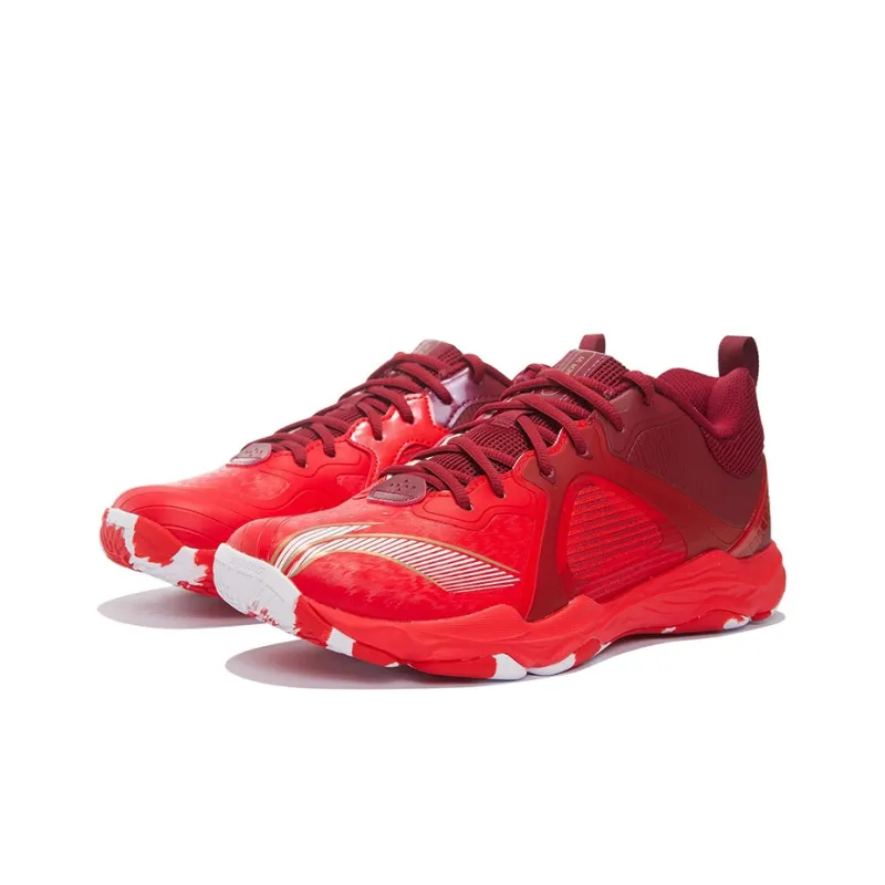 LiNing Ranger6 LITE Cushioned Slip Resistant Abrasion Resistant Low Top Badminton Shoes Unisex Red-2
