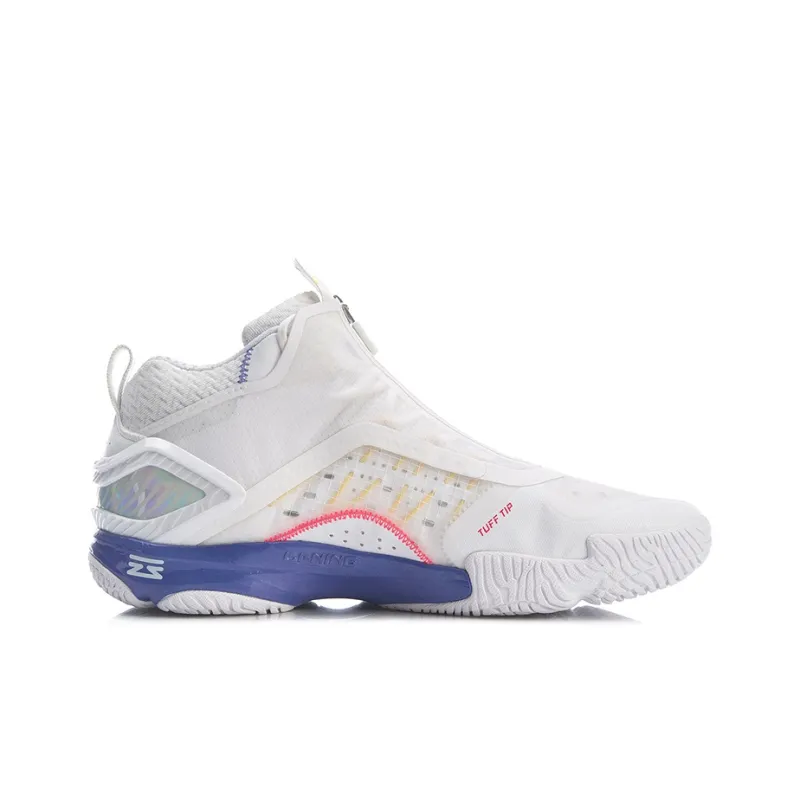 LiNing Chameleon 5th Generation Chameleon Mid-Top Badminton Shoes Unisex White Yellow Red-1
