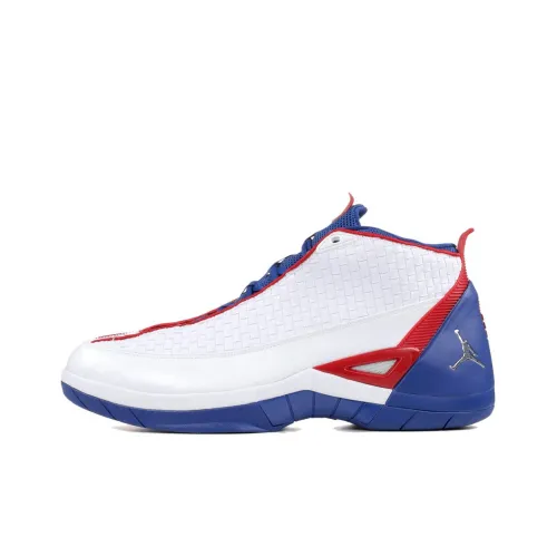 Jordan 15 SE White Blue Ribbon Red