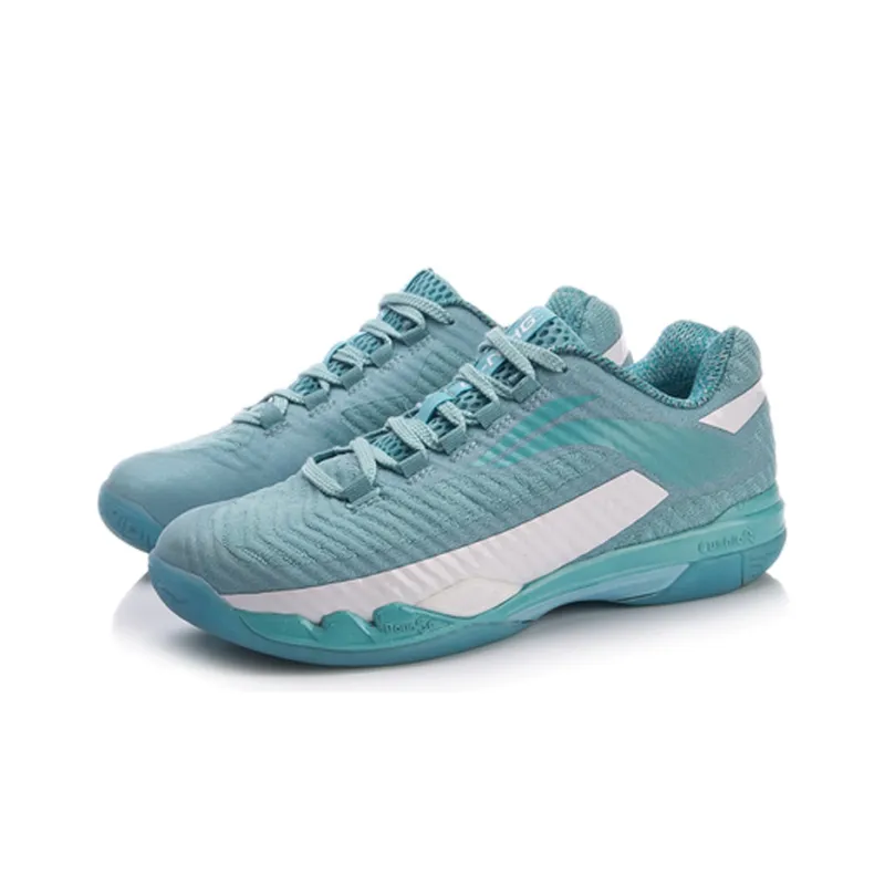 LiNing Pioneers Rebound Cushioning Breathable Wear Resistant Low Top Badminton Shoes Women's Ocean Blue-2