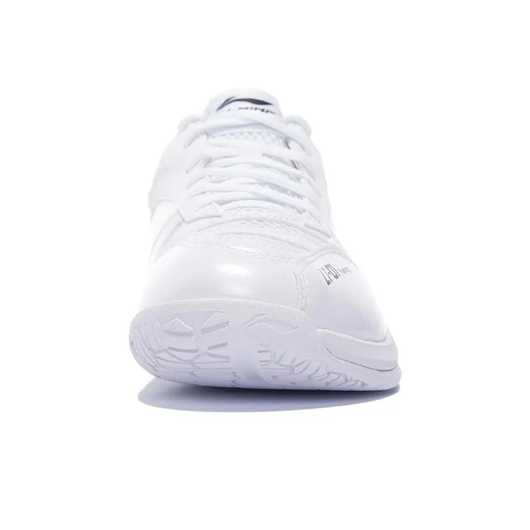 LiNing Thunder Series Training Anti Slip And Wear Resistant Coverage Support Low Top Badminton Shoes Unisex White-4