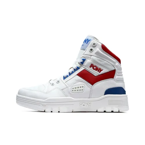 Pony Vintage Basketball Shoes Women's High-Top White/Red