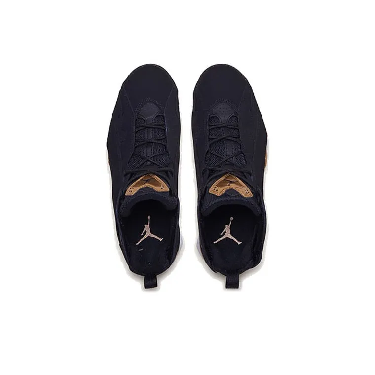 Jordan True Flight Black Metallic Gold-2